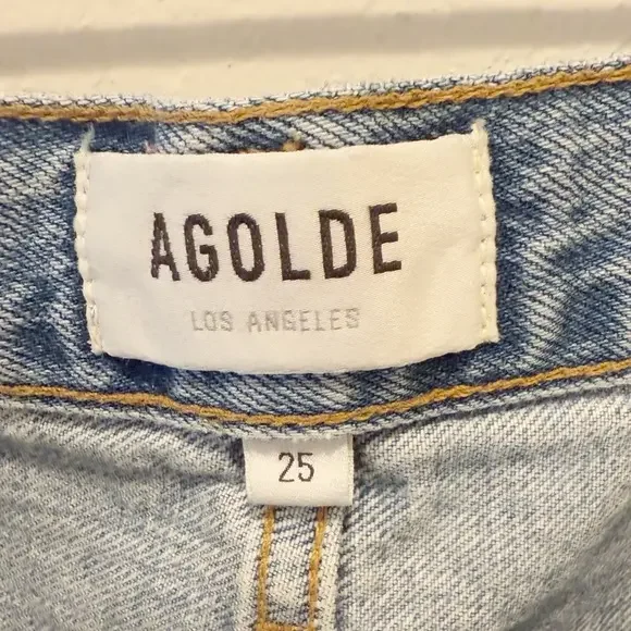 AGOLDE Criss Cross Upsized Jeans size 25 Straight‎ Leg High Rise - Picture 9 of 12